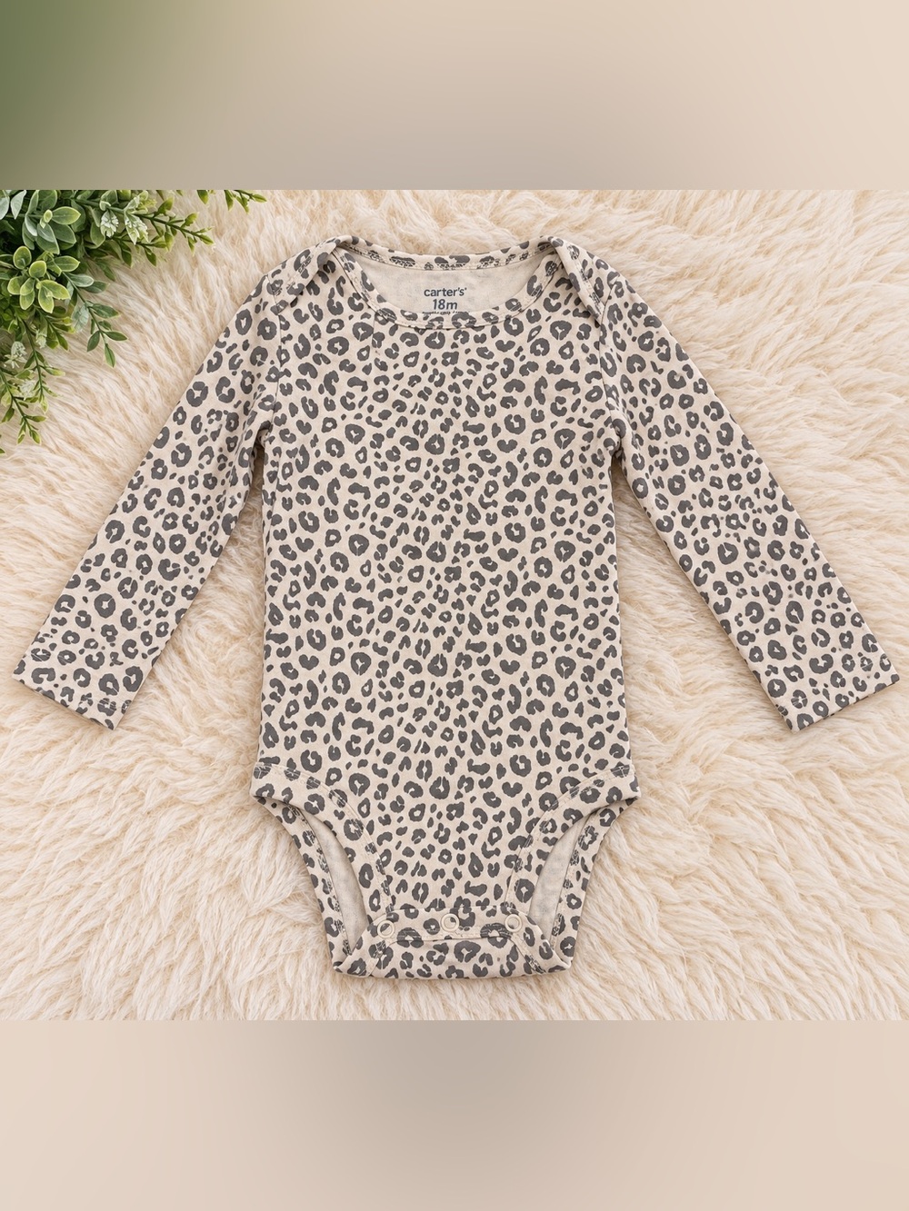 Carter’s Leopard Print Long Sleeve Bodysuit 18M